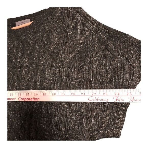 Classiques Entier Sweater Womens Size L Gray‎ Angora Short Sleeves Cable Knit - Picture 4 of 8